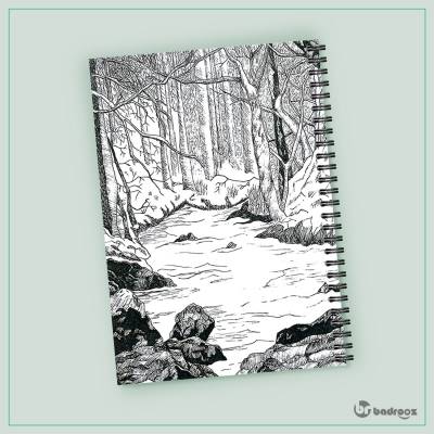 دفتر یادداشت طبیعت سیاه و سفید