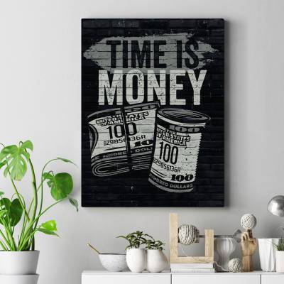 تابلو کنواس (بوم) time is money and money