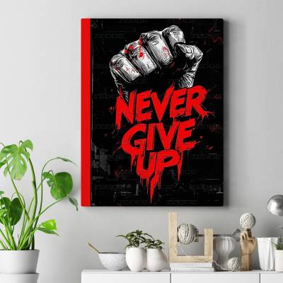 تابلو کنواس (بوم) هیچوقت تسلیم نشو never give up
