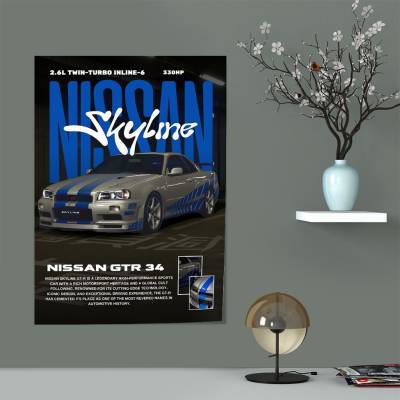پوستر سیلک نیسان -Nissan Skyline GT-R