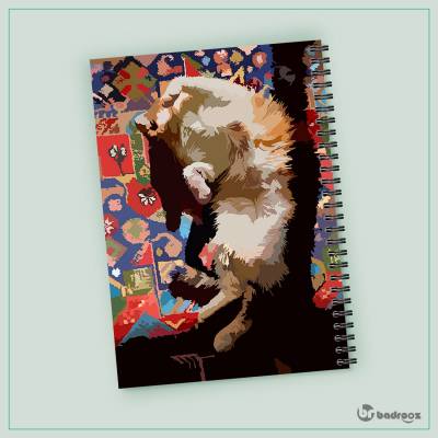 دفتر یادداشت گربه و فرش ایرانی