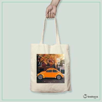 کیف خرید کتان (توت بگ) فولکس نارنجی3