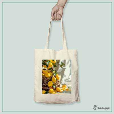 کیف خرید کتان (توت بگ) لیمویی1