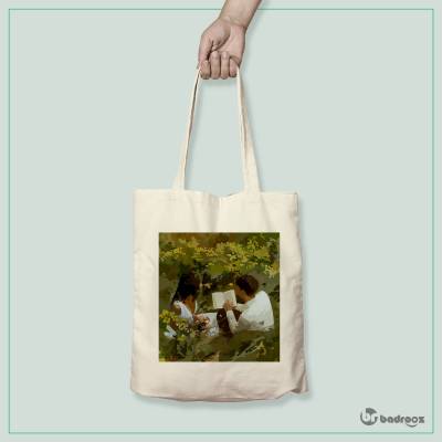 کیف خرید کتان (توت بگ) عاشقانه2