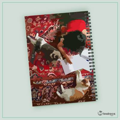 دفتر یادداشت گربه و فرش ایرانی2