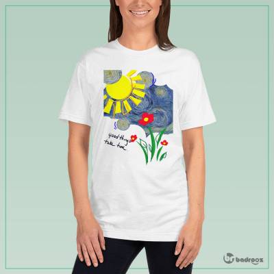 تی شرت زنانه گل و خورشید 