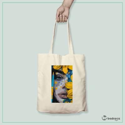 کیف خرید کتان (توت بگ) نقره ماه