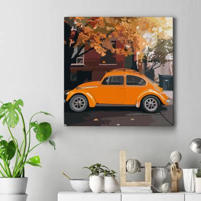 تابلو کنواس مربع (بوم) فولکس نارنجی3