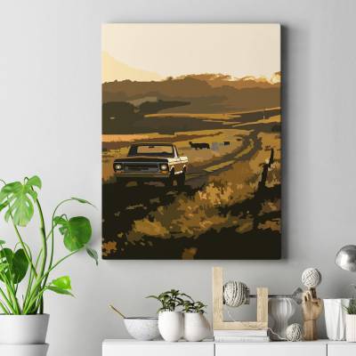 تابلو کنواس (بوم) ماشین و طبیعت2
