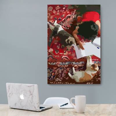 شاسی  گربه و فرش ایرانی2