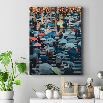 تابلو کنواس (بوم) چتر رنگی..