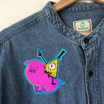 پچ حرارتی (برچسب لباس) Gravity Falls bill & Waddles
