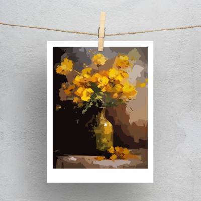 پولاروید(فتوکارت) گلدان و گل زرد