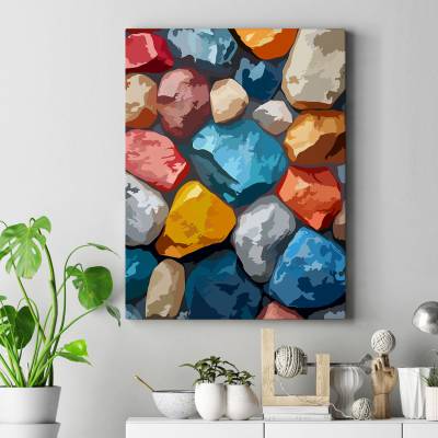 تابلو کنواس (بوم) سنگهای رنگی..