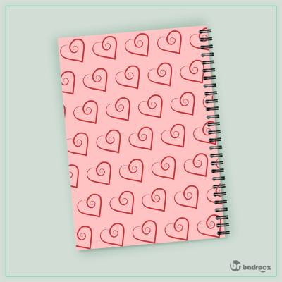 دفتر یادداشت طرح پترن قلبی 