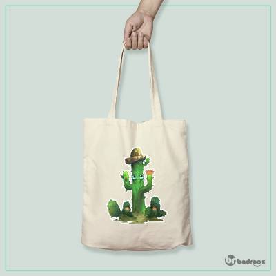کیف خرید کتان Cowboy Cactus