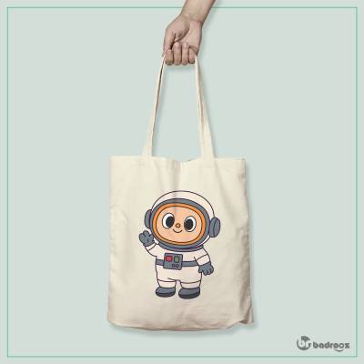 کیف خرید کتان (توت بگ)  طرح لبوبو با لباس فضانوردی