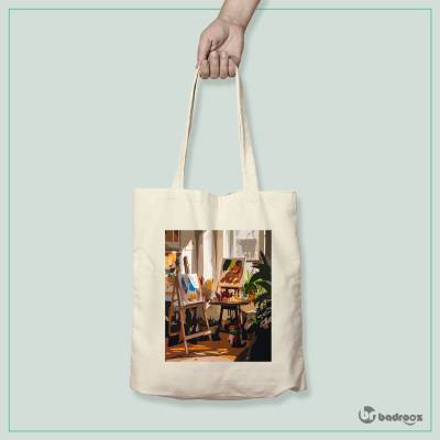 کیف خرید کتان (توت بگ) نقاش باشی1