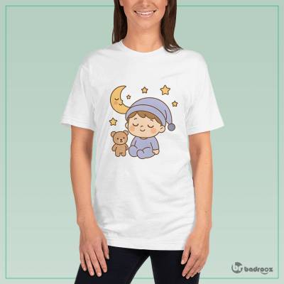 تی شرت زنانه طرح نینی‌کو خواب‌آلود پسرانه