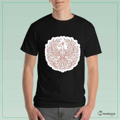 تی شرت مردانه طرح ققنوس در آتش