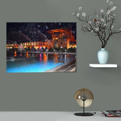 پوستر سیلک عکس رنگی از عمارت عالی قاپو