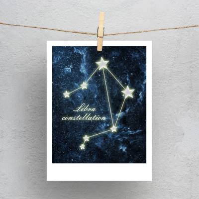پولاروید(فتوکارت) طرح صورت فلکی مهر (Libra)