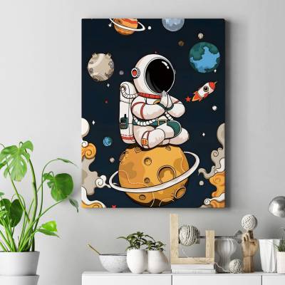 تابلو کنواس (بوم) فضانورد کارتونی
