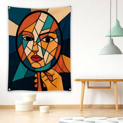 دراپ بنر چهره در آینه شکسته