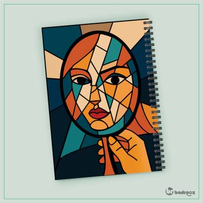 دفتر یادداشت چهره در آینه شکسته