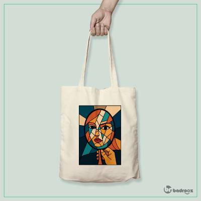 کیف خرید کتان (توت بگ) چهره در آینه شکسته