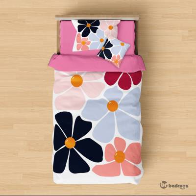 روتختی یک نفره طرح گل‌های دفرمه