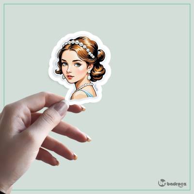 استیکر و برچسب دختر مرواریدی