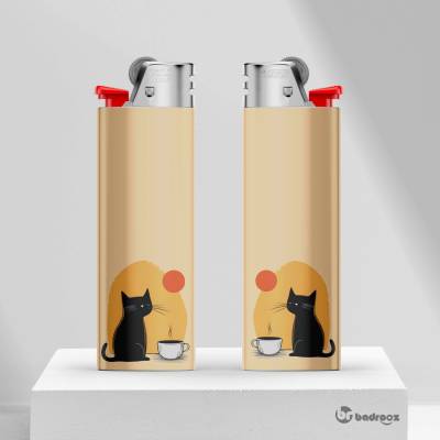 فندک طرح گربه در غروب آفتاب