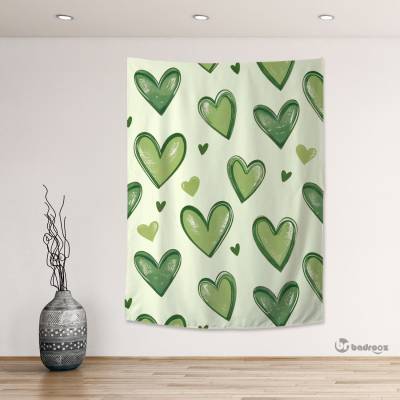 بک دراپ پترن قلبی سبز