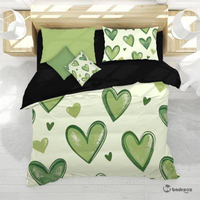 روتختی دو نفره پترن قلبی سبز