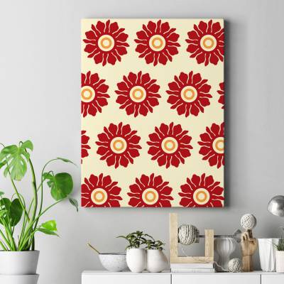 تابلو کنواس (بوم) پترن گل خورشیدی