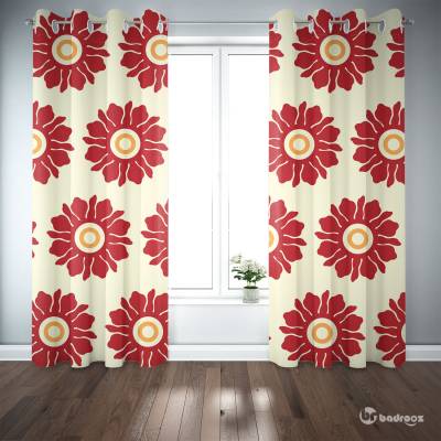 پرده پانچ پترن گل خورشیدی