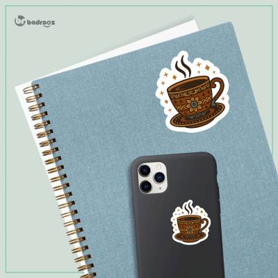 استیکر و برچسب فنجون قهوه گرافیکی