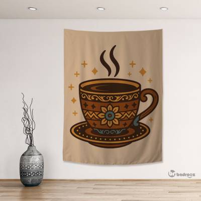 بک دراپ فنجون قهوه گرافیکی