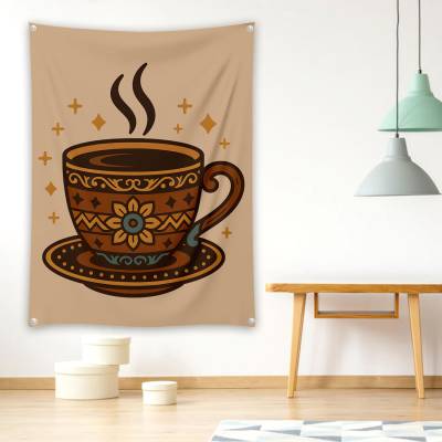 دراپ بنر فنجون قهوه گرافیکی