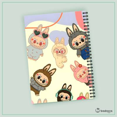 دفتر یادداشت پترن لبوبوهای کارتونی بامزه