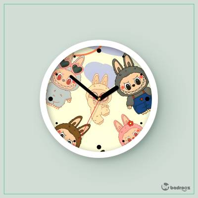 ساعت دیواری  پترن لبوبوهای کارتونی بامزه