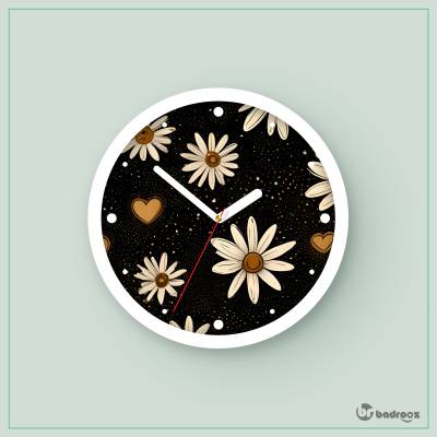 ساعت دیواری  پترن گل بابونه