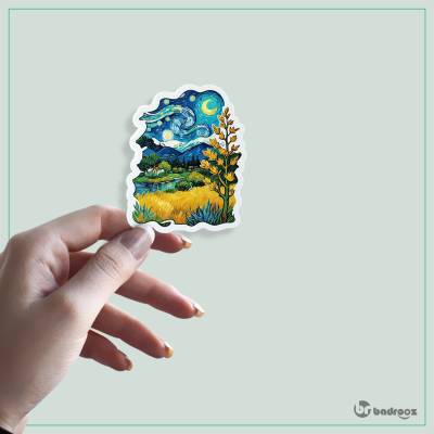 استیکر و برچسب طبیعت به سبک ون گوگ