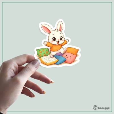استیکر و برچسب خرگوش و بالش‌ها