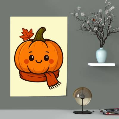 پوستر سیلک کدو تنبل کارتونی