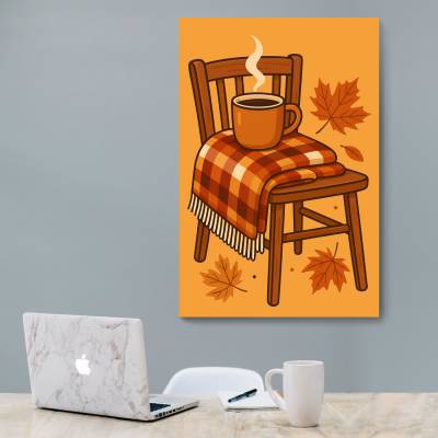 شاسی  صندلی چوبی در پاییز