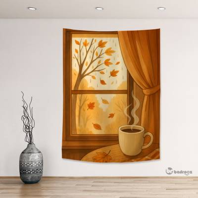 بک دراپ پنجره پاییزی