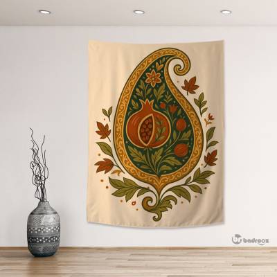 بک دراپ بته‌جقه با انار