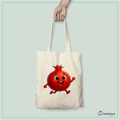 کیف خرید کتان (توت بگ)  انار کارتونی بامزه